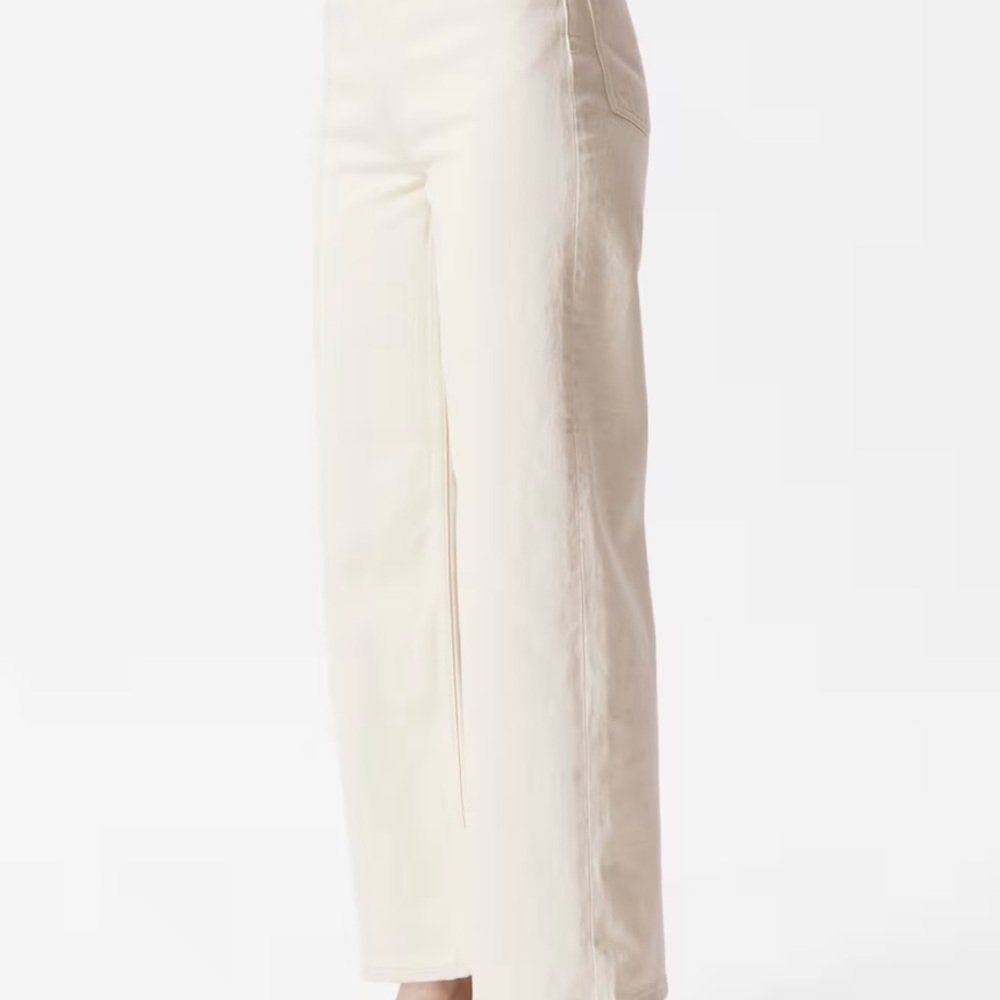& Other Stories Cream Cropped Wide Leg Jeans - Picture 3 of 5